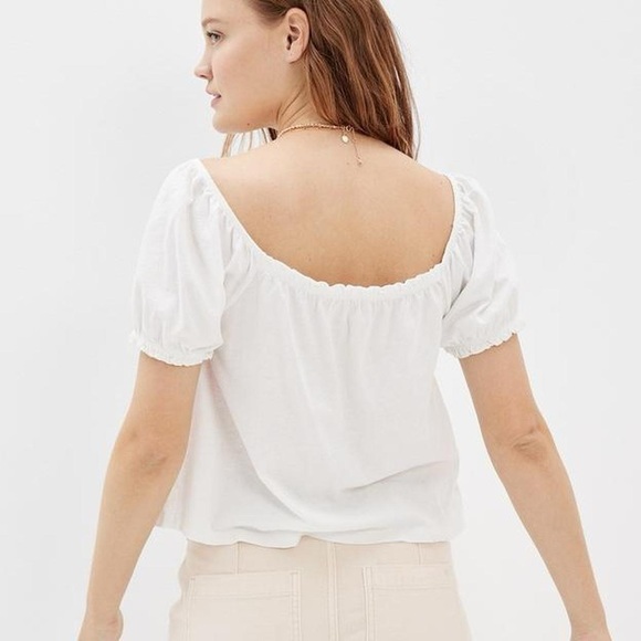 NWT American Eagle Faux Button Crop Top - Picture 2 of 9